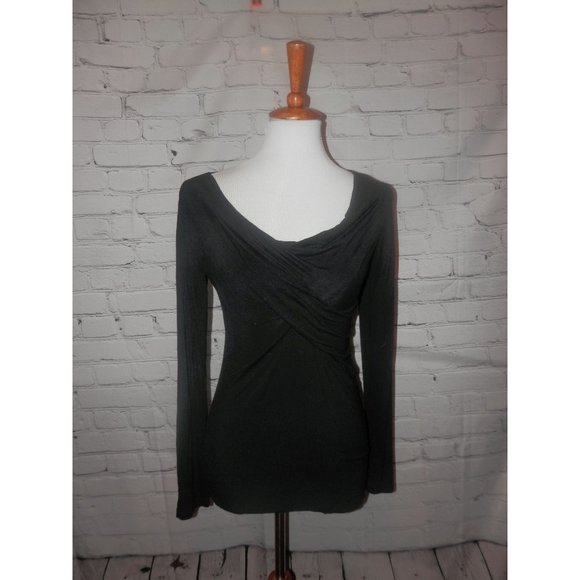 CAbi Tops - CABI Top Small Solid Black Knit Long Sleeves